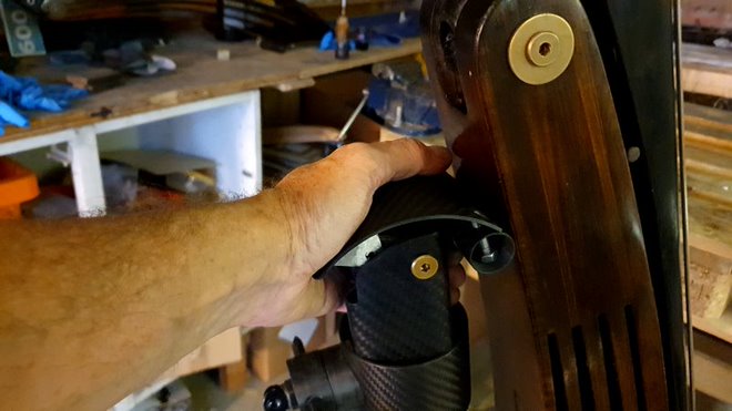 Lingsma electric upright bass carbon endpin attachment procedure step 3